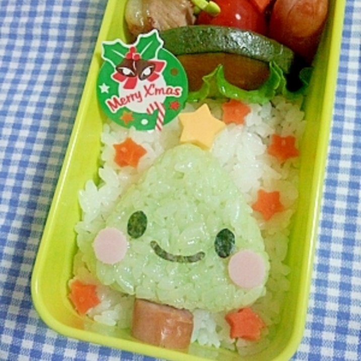 簡単キャラ弁☆クリスマスツリーちゃんのお弁当♪